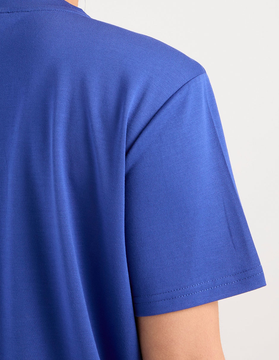 Playera manga al codo Lieb cuello v para mujer