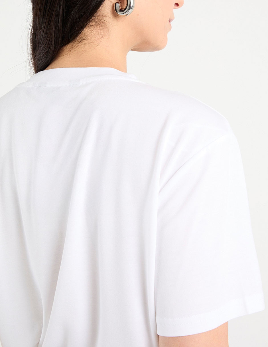 Playera manga al codo cuello v mujer 5