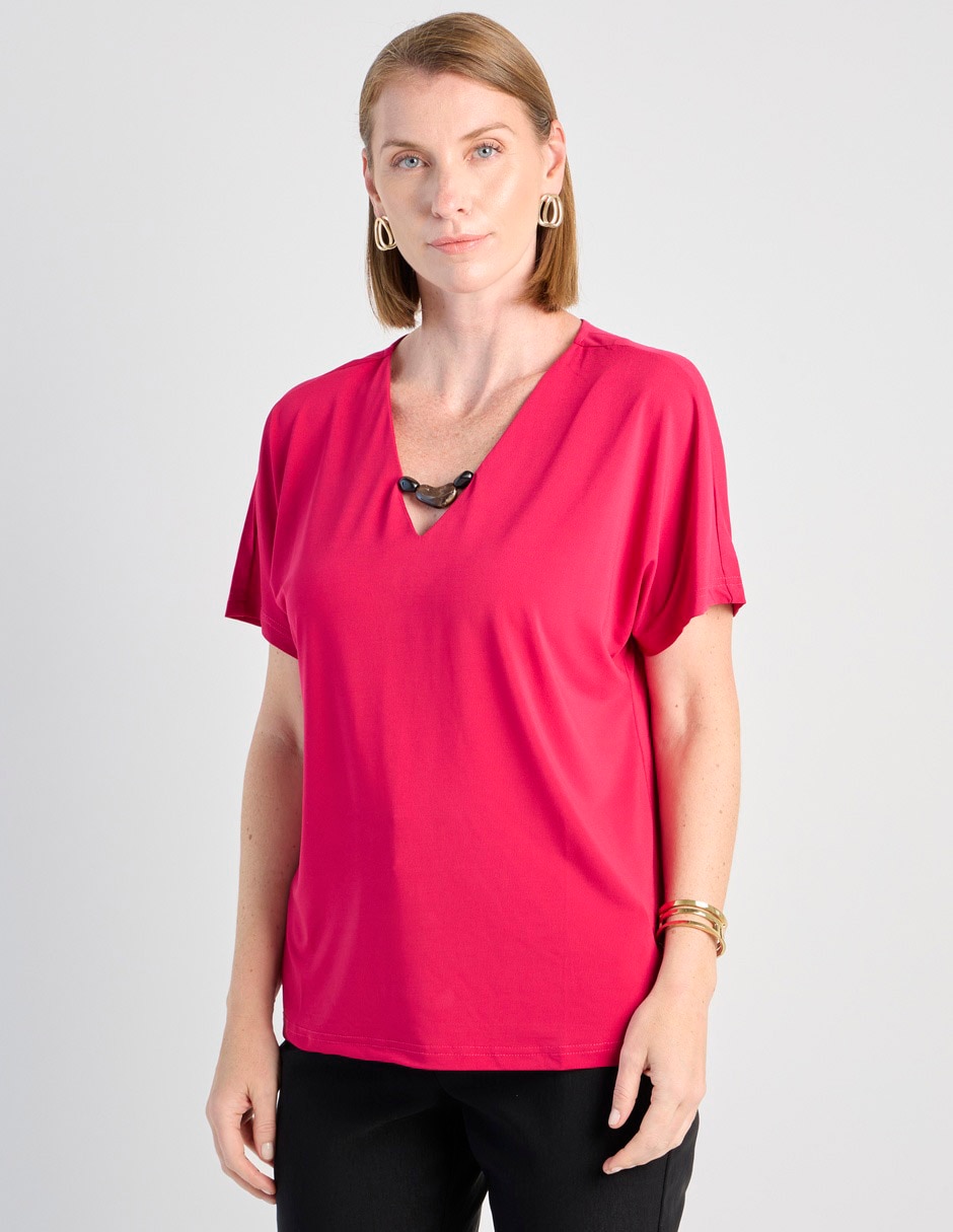 Blusa manga corta para mujer