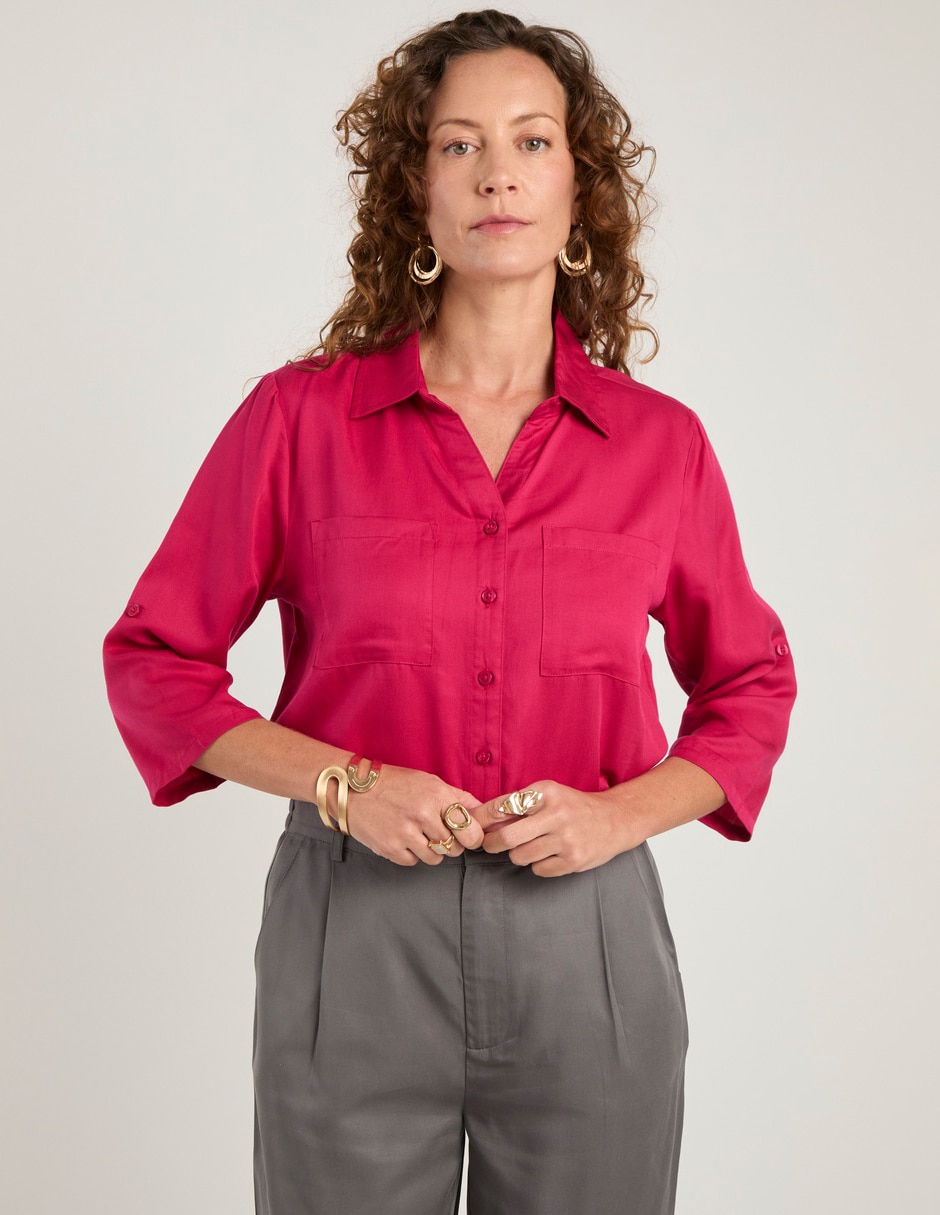 Blusa camisera manga 3/4 para mujer 1