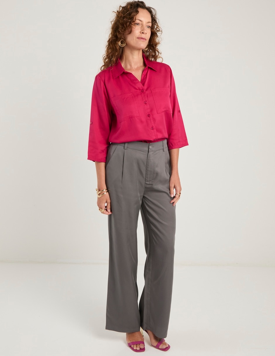 Blusa camisera manga 3/4 para mujer 9