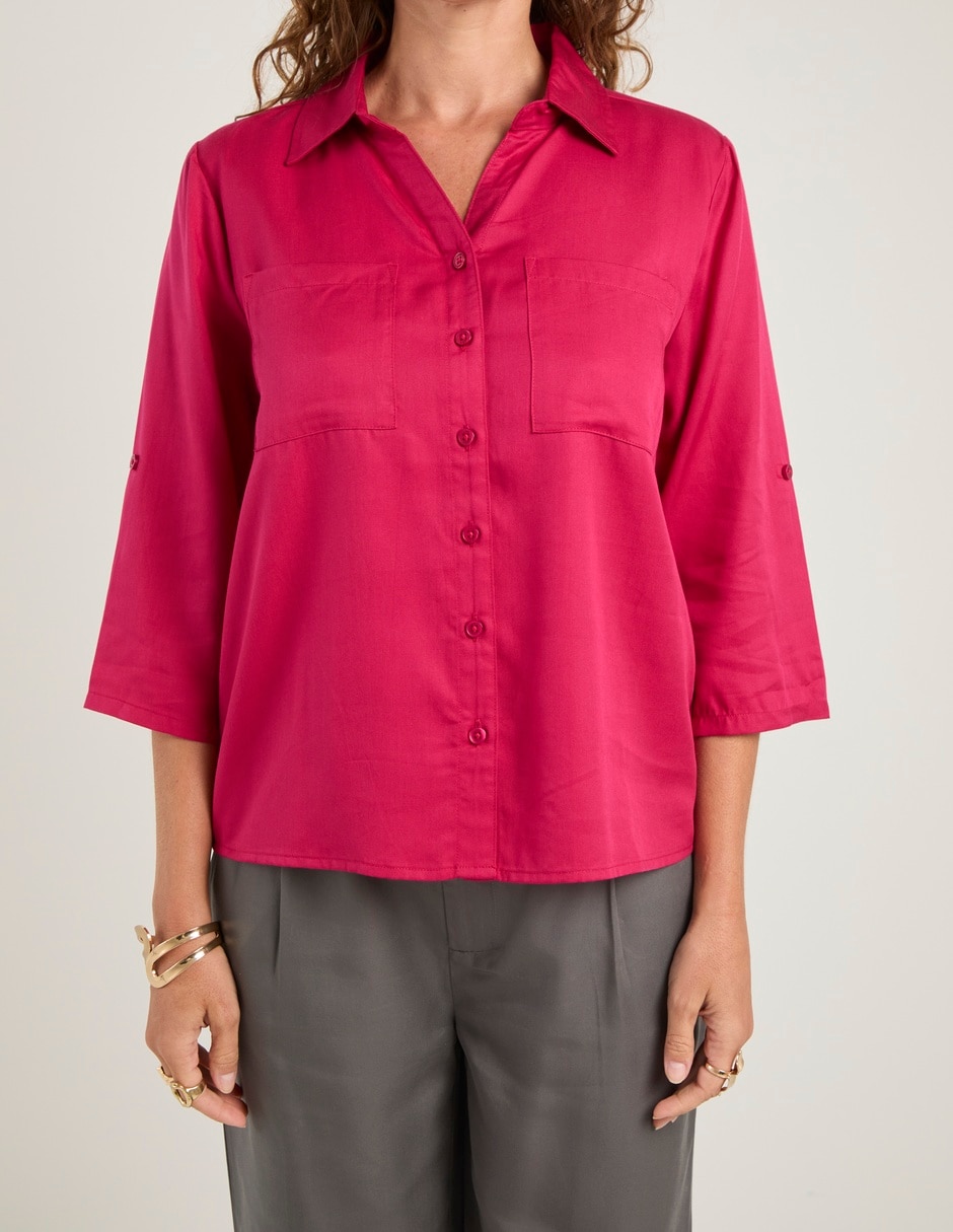 Blusa camisera manga 3/4 para mujer 13