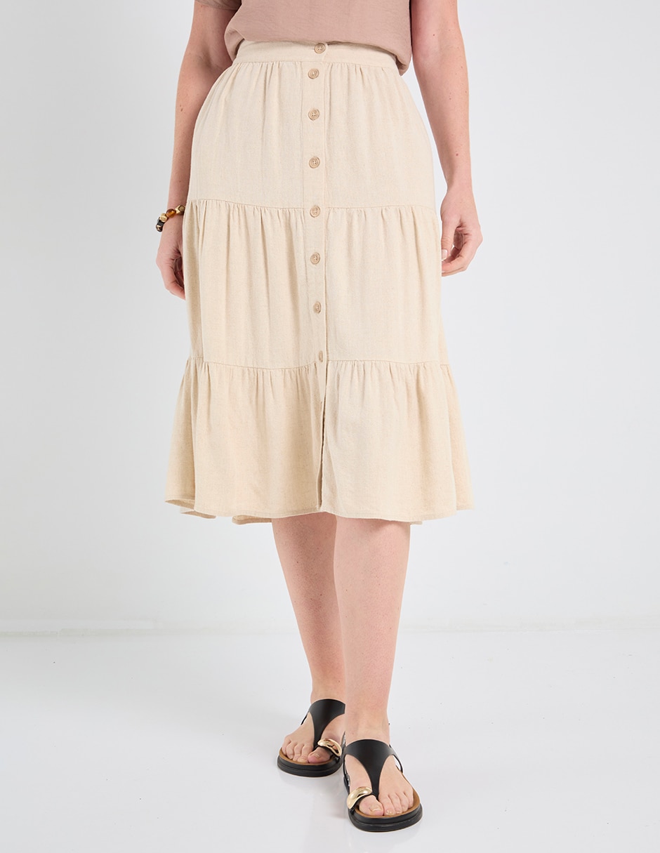 Falda midi Basics a la cintura 1