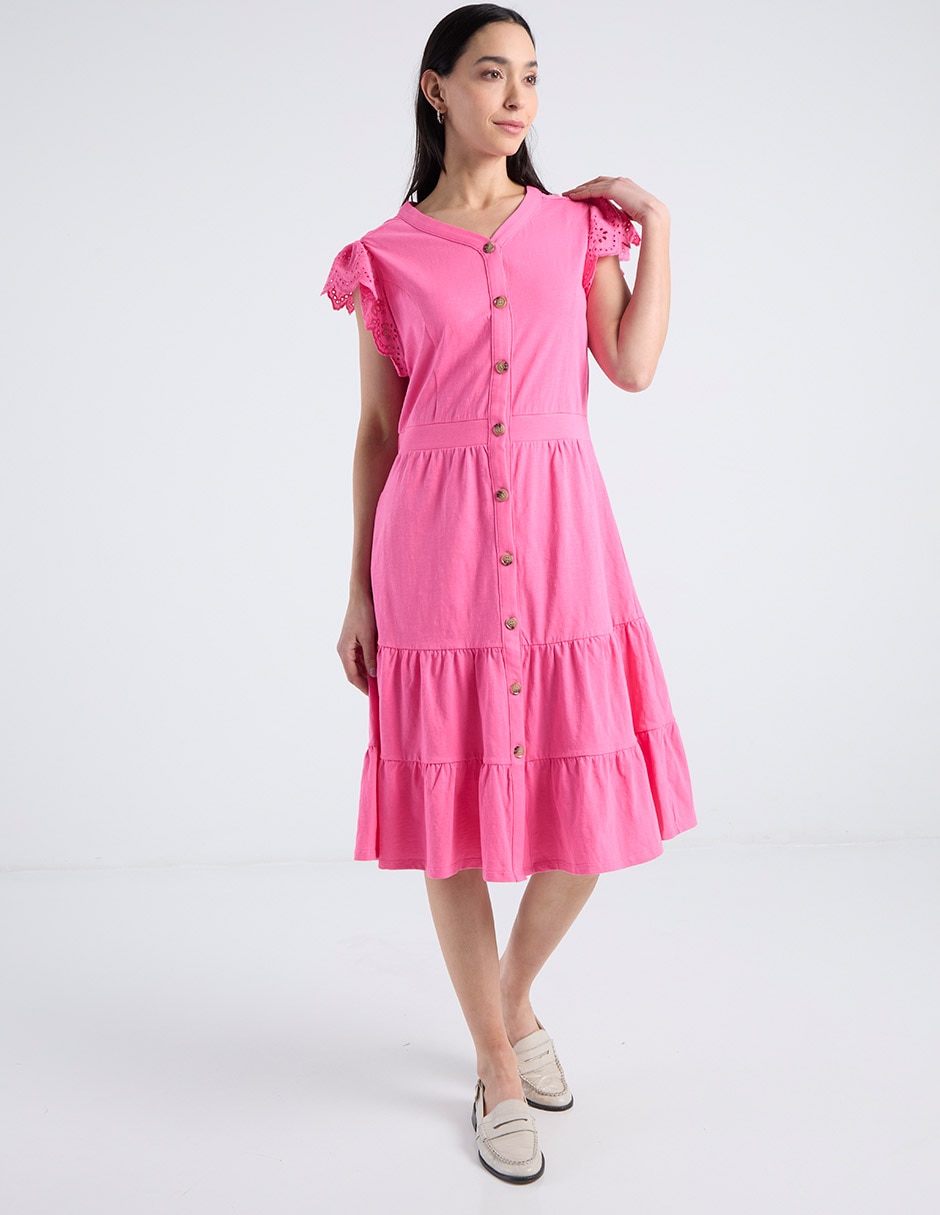 Vestido 3/4 casual Basic para mujer