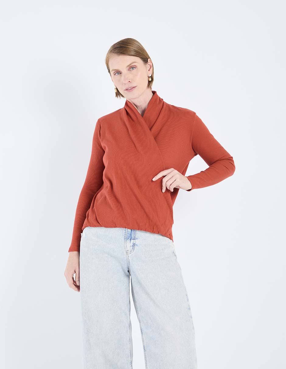 Suéter cuello cruzado para mujer Suéter cuello cruzado para mujer
