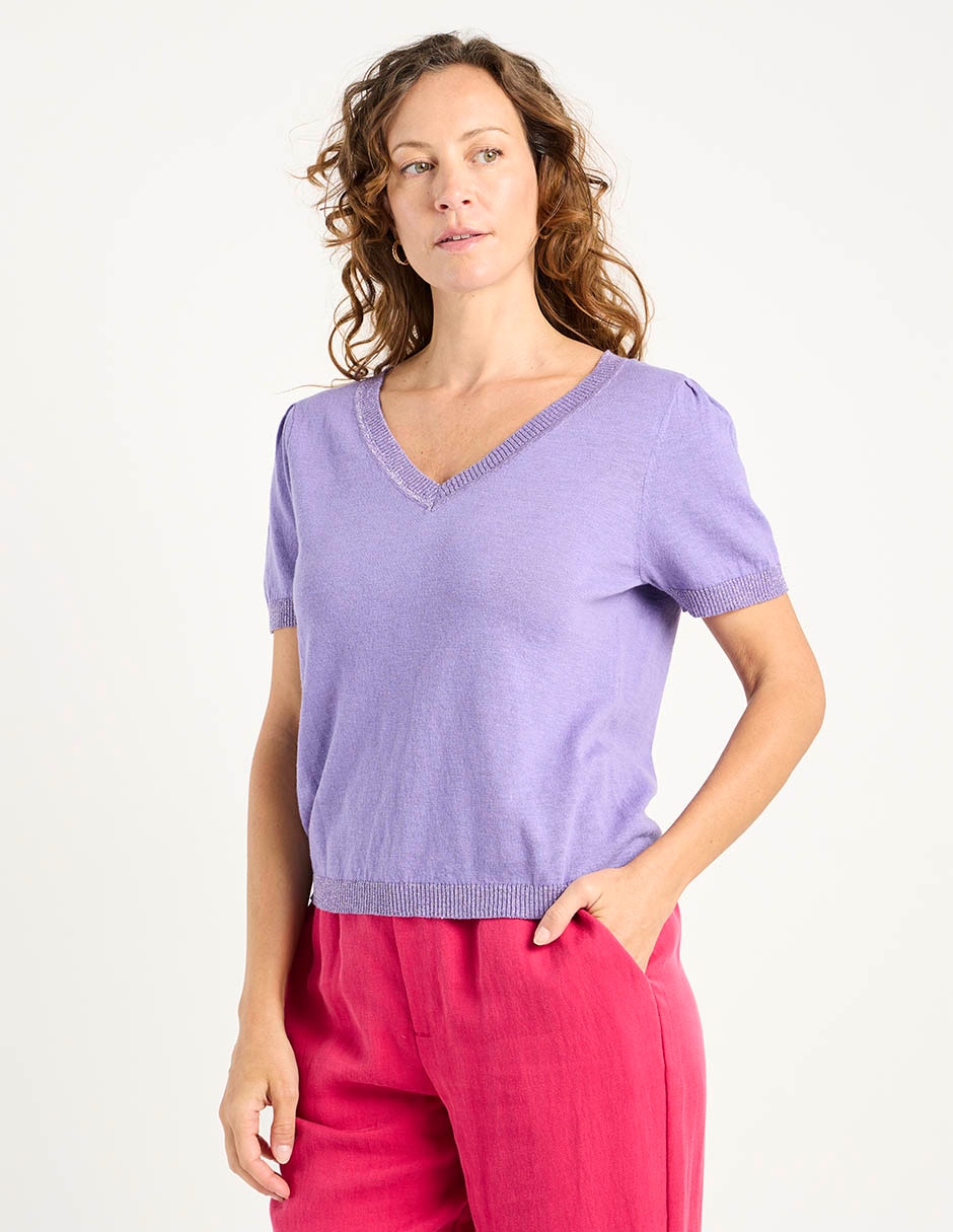 Playera manga corta cuello v para mujer Playera manga corta cuello v para mujer
