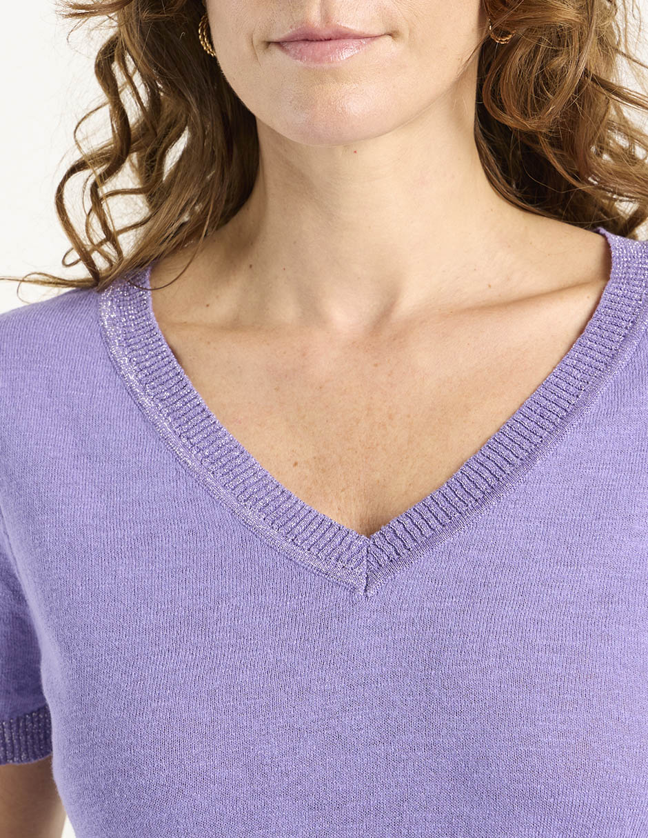 Playera manga corta Lieb cuello v para mujer