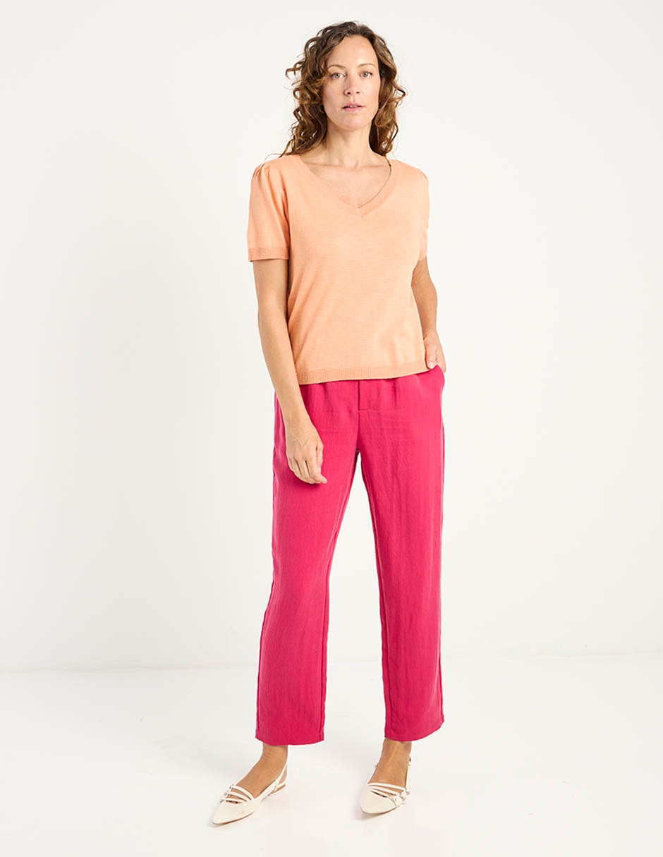 Playera manga corta cuello v para mujer 3