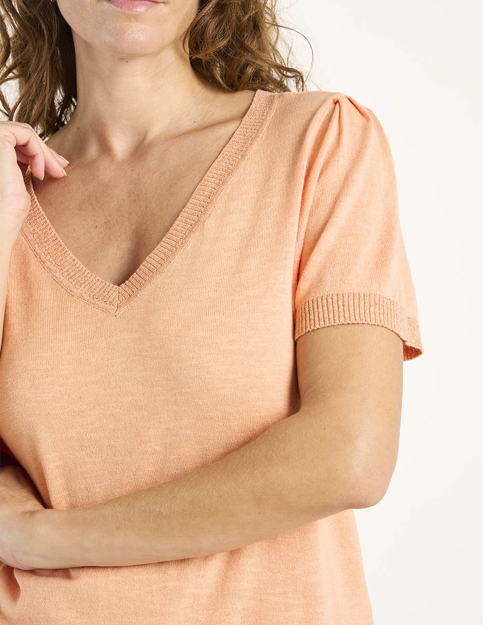 Playera manga corta cuello v para mujer 5