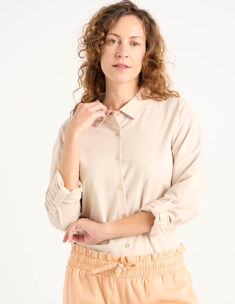 Blusa camisera manga larga para mujer 6