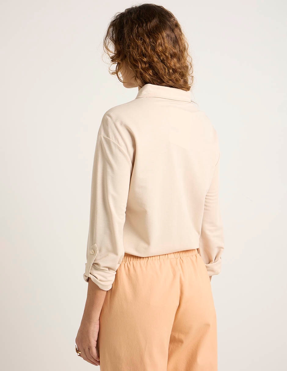 Blusa camisera manga larga para mujer 7