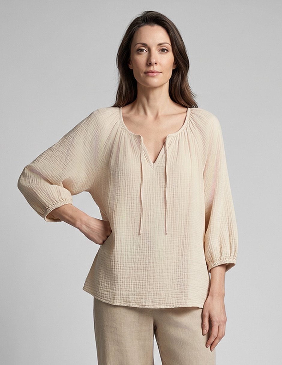 Blusa manga 3/4 para mujer