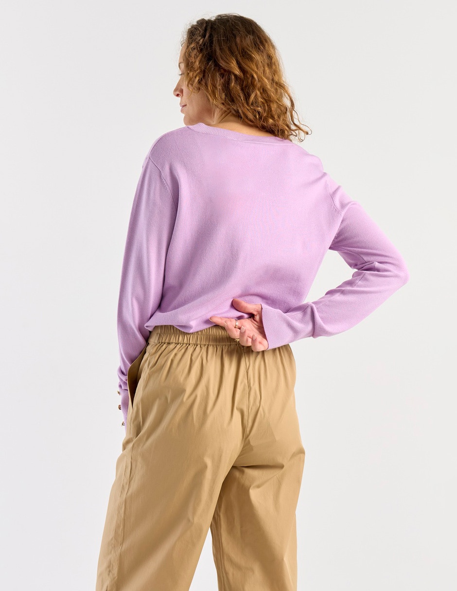 Suéter cuello V para mujer 6