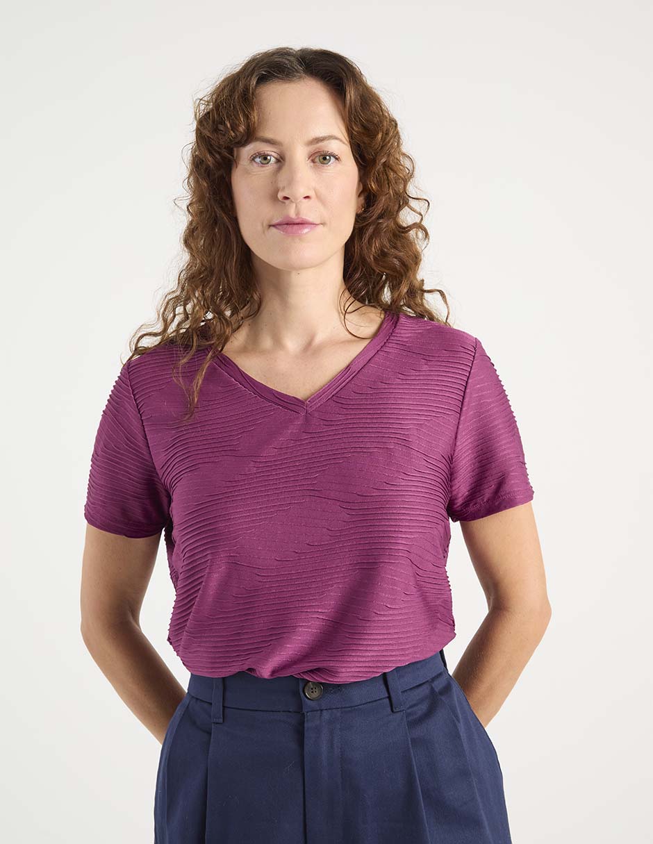 Playera manga corta cuello v mujer Playera manga corta cuello v mujer