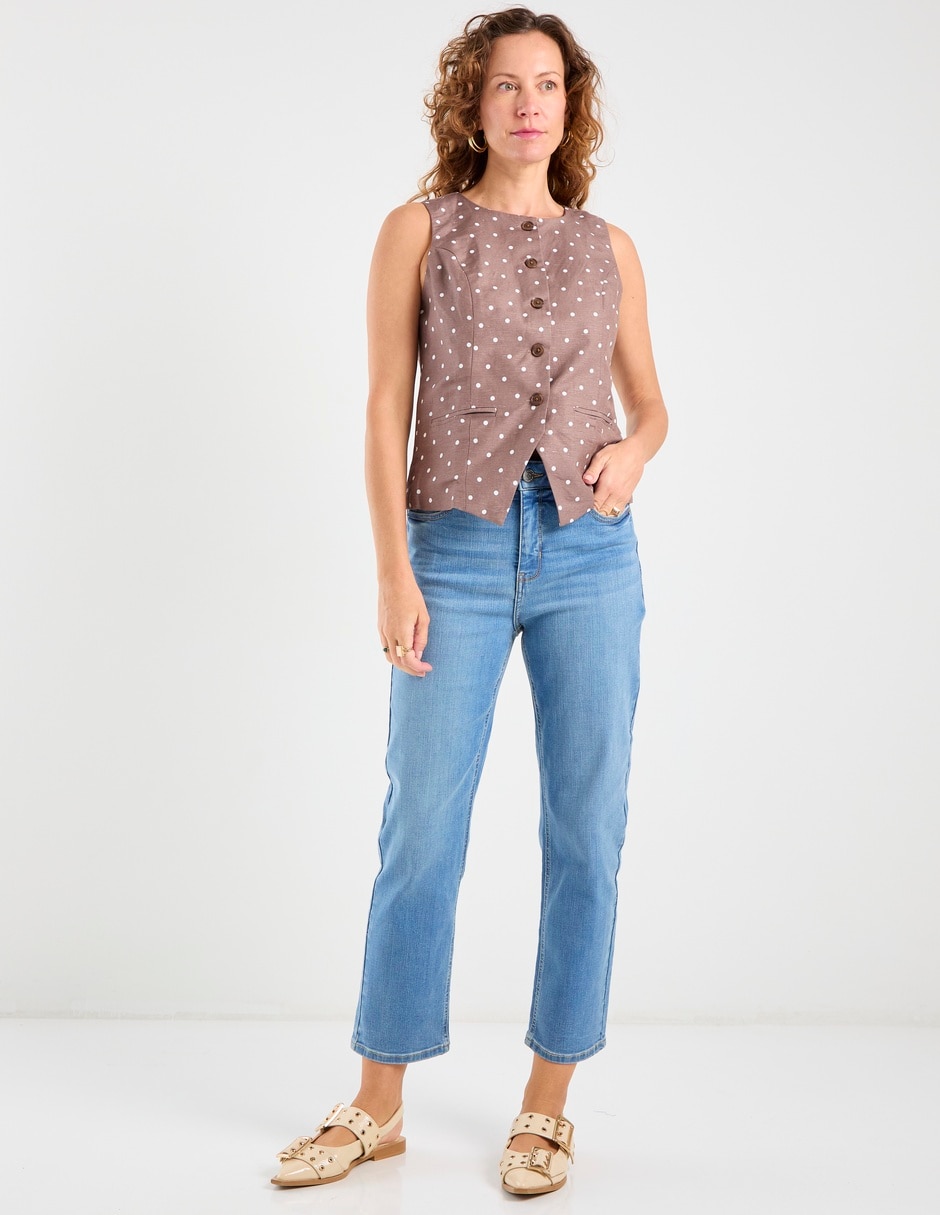 Jeans capri straight para mujer 2