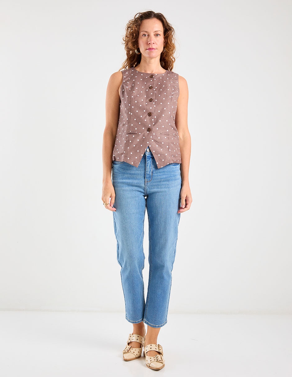 Jeans capri straight para mujer 3