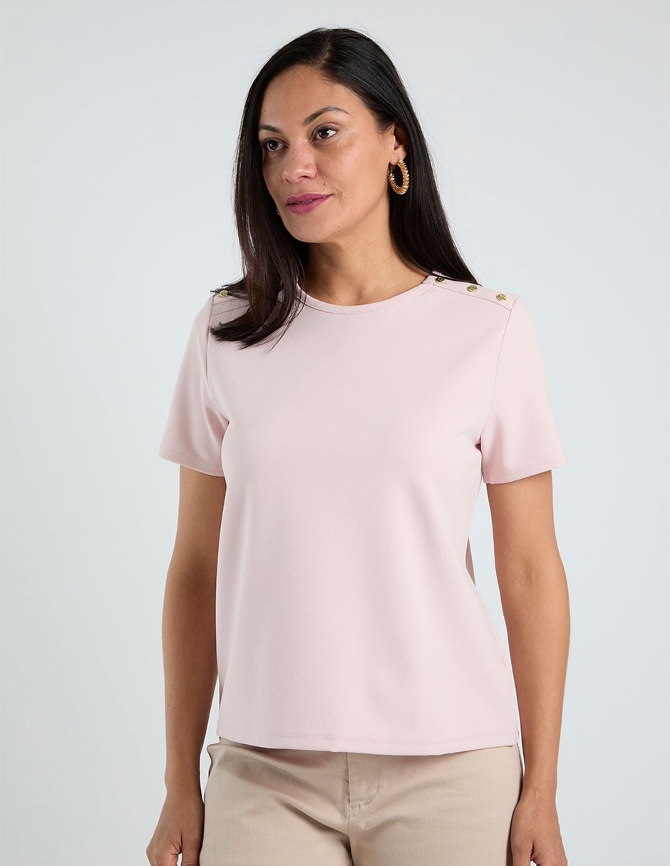 Playera manga corta cuello redondo para mujer 7