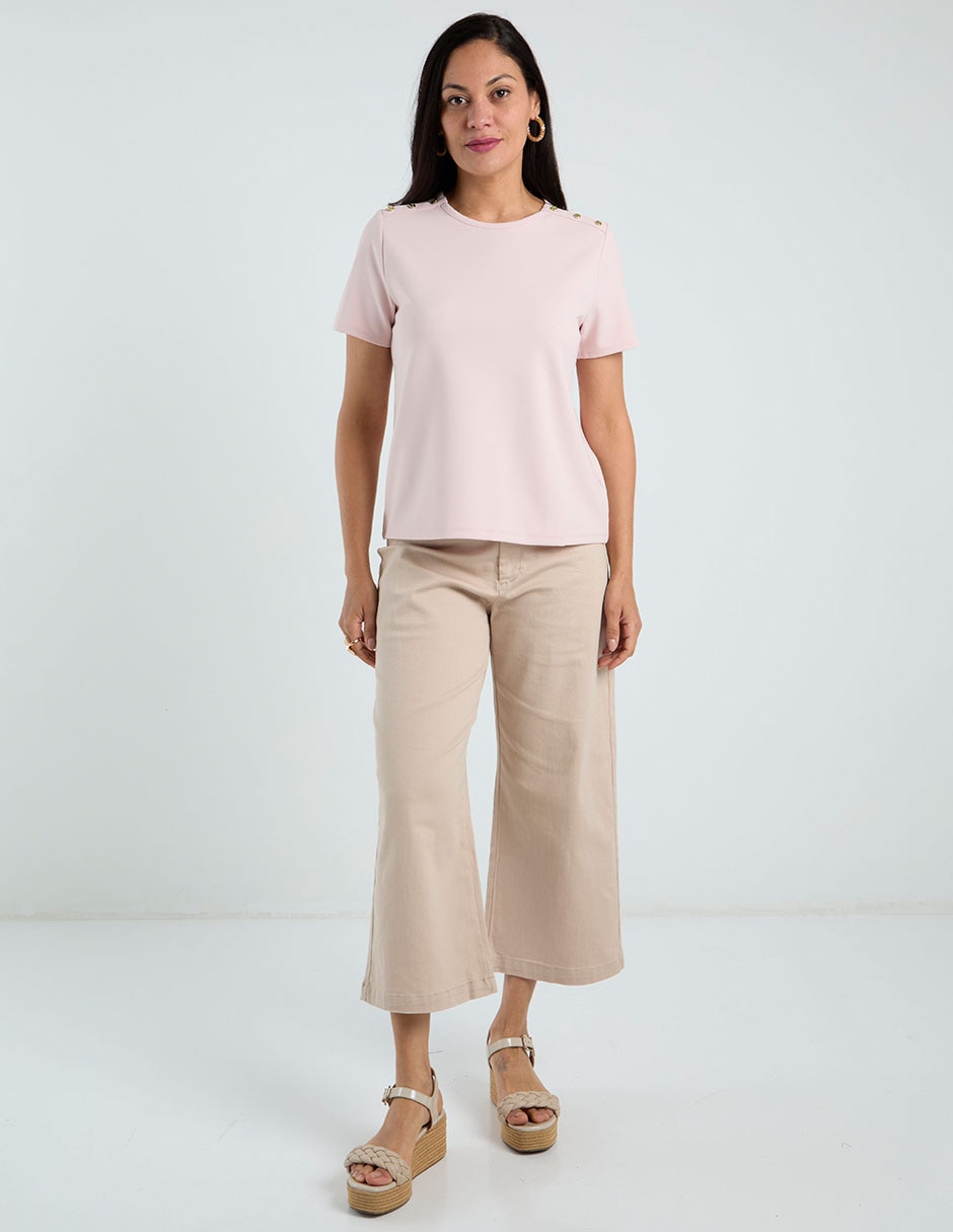 Playera manga corta cuello redondo para mujer 8