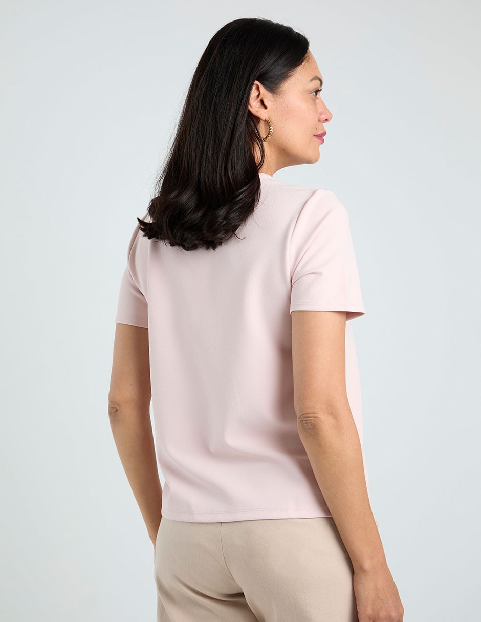 Playera manga corta cuello redondo para mujer 11