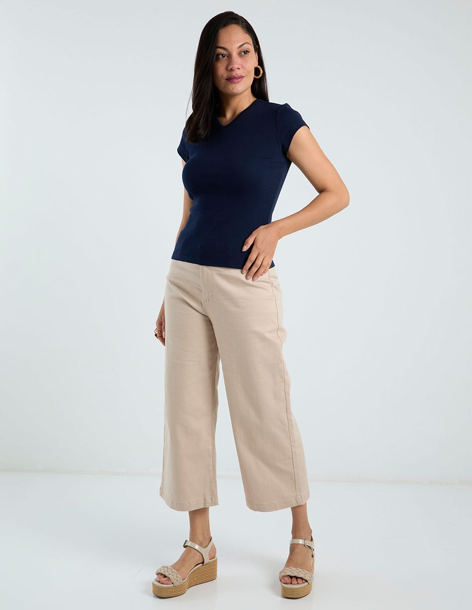 Pantalón capri wide leg para mujer 2