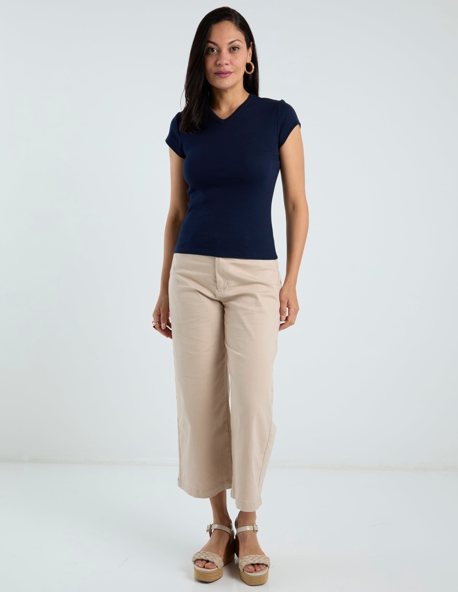 Pantalón capri wide leg para mujer 3