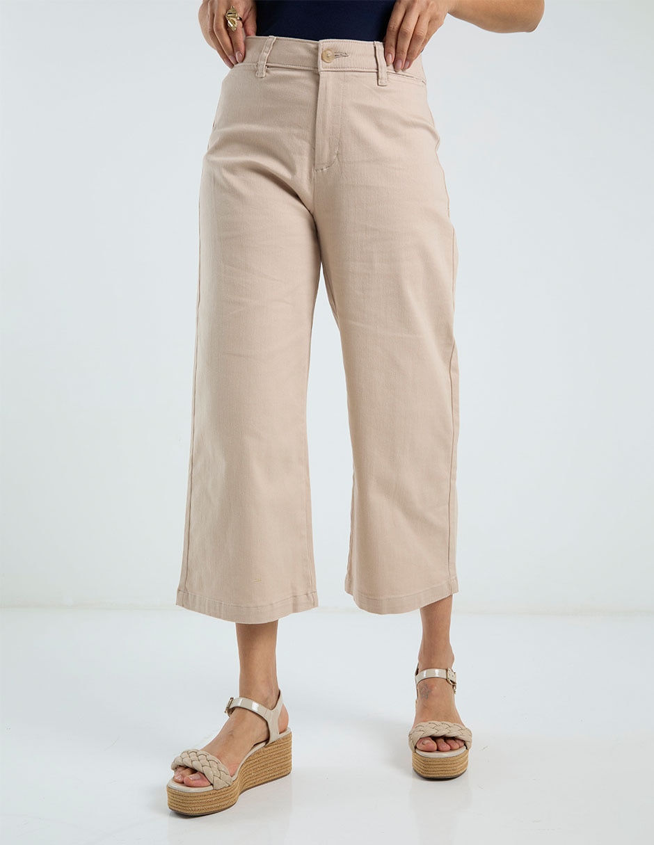 Pantalón capri wide leg para mujer 1