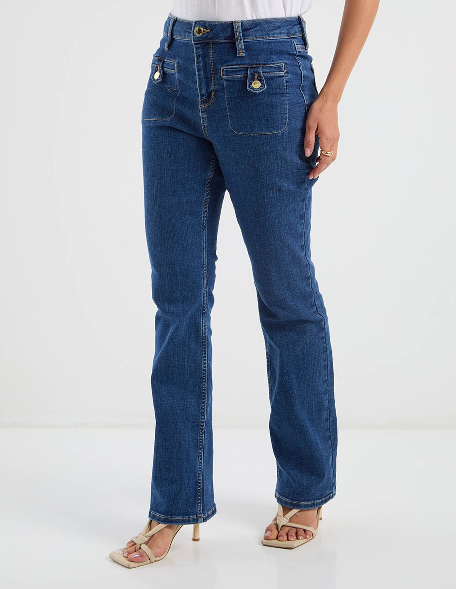 Jeans straight para mujer 7
