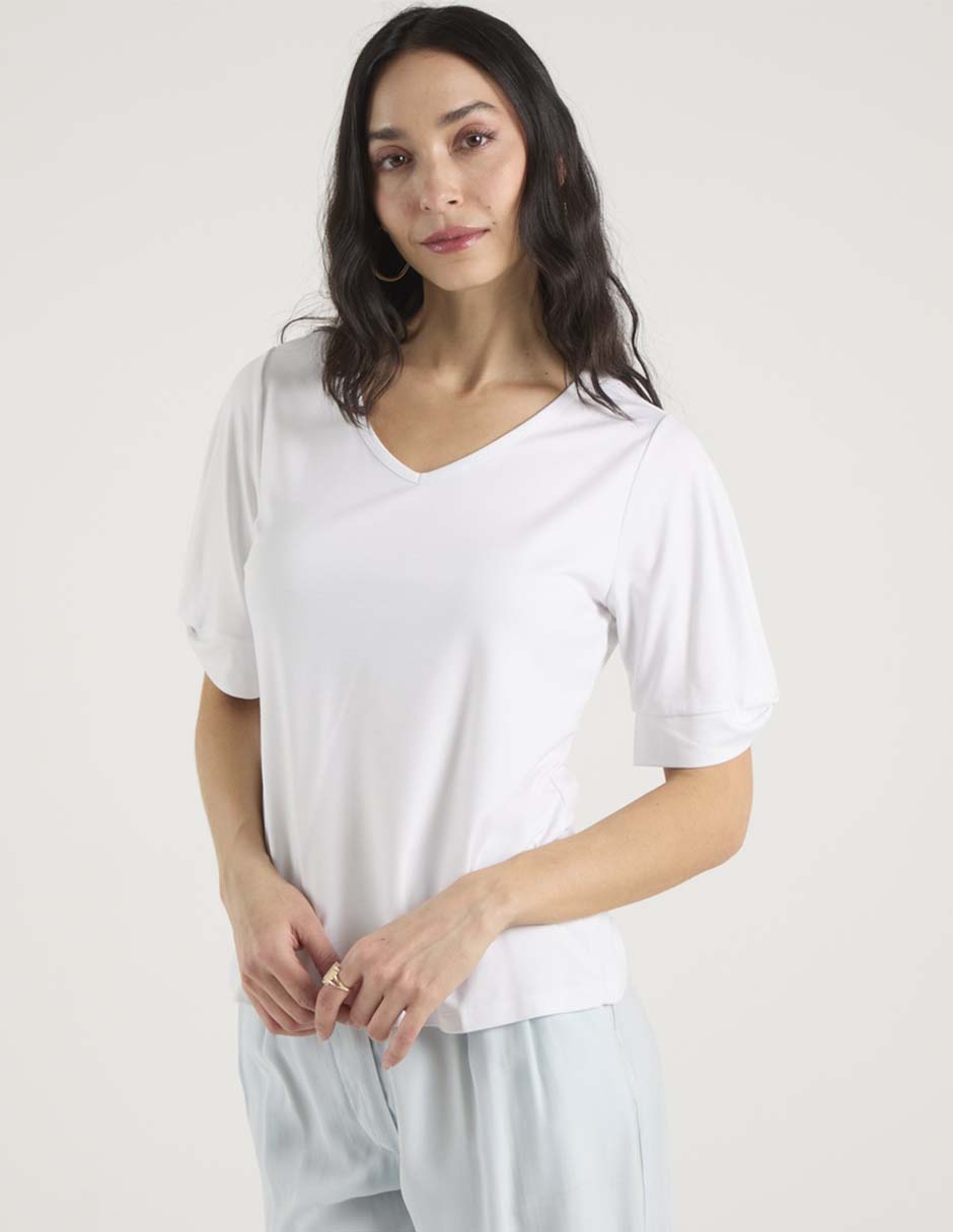Playera manga corta liz clairborne cuello redondo para mujer