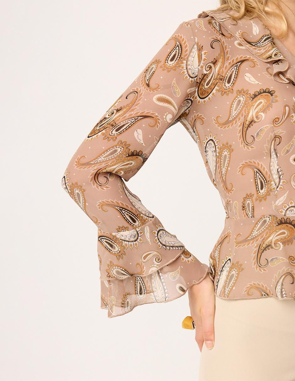 Blusa peplum manga larga para mujer 8