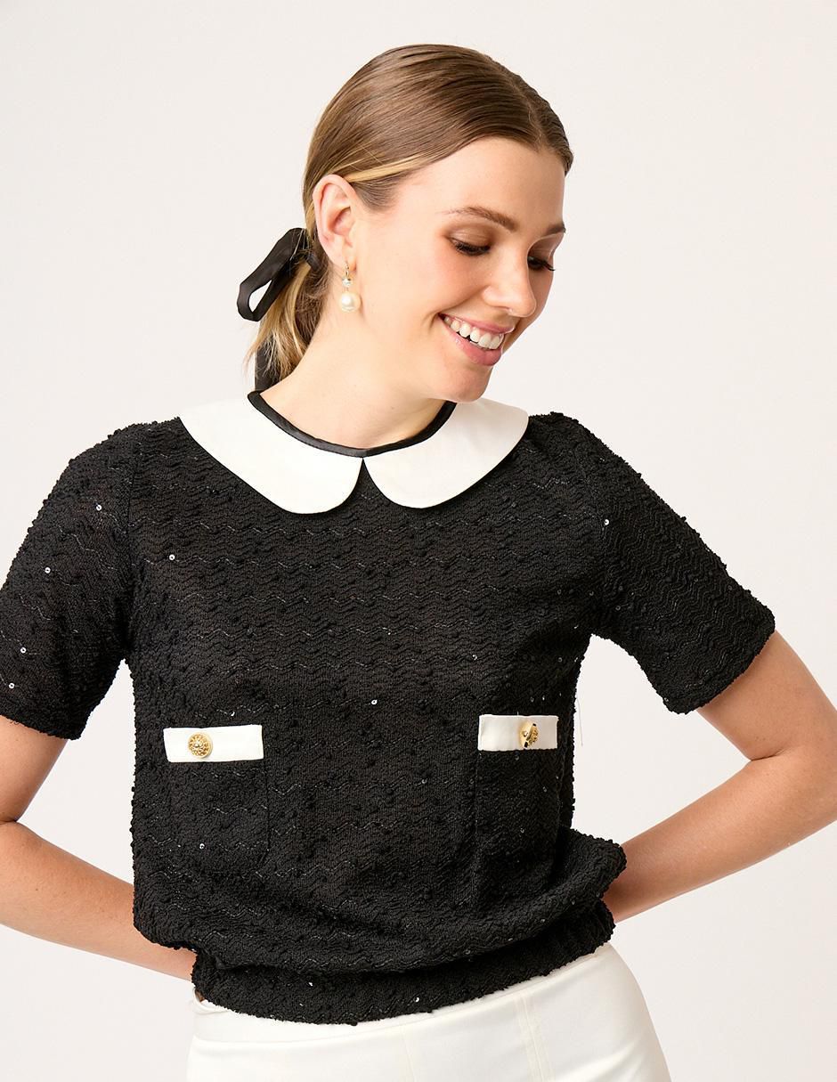 Blusa Linea Pura manga corta para mujer