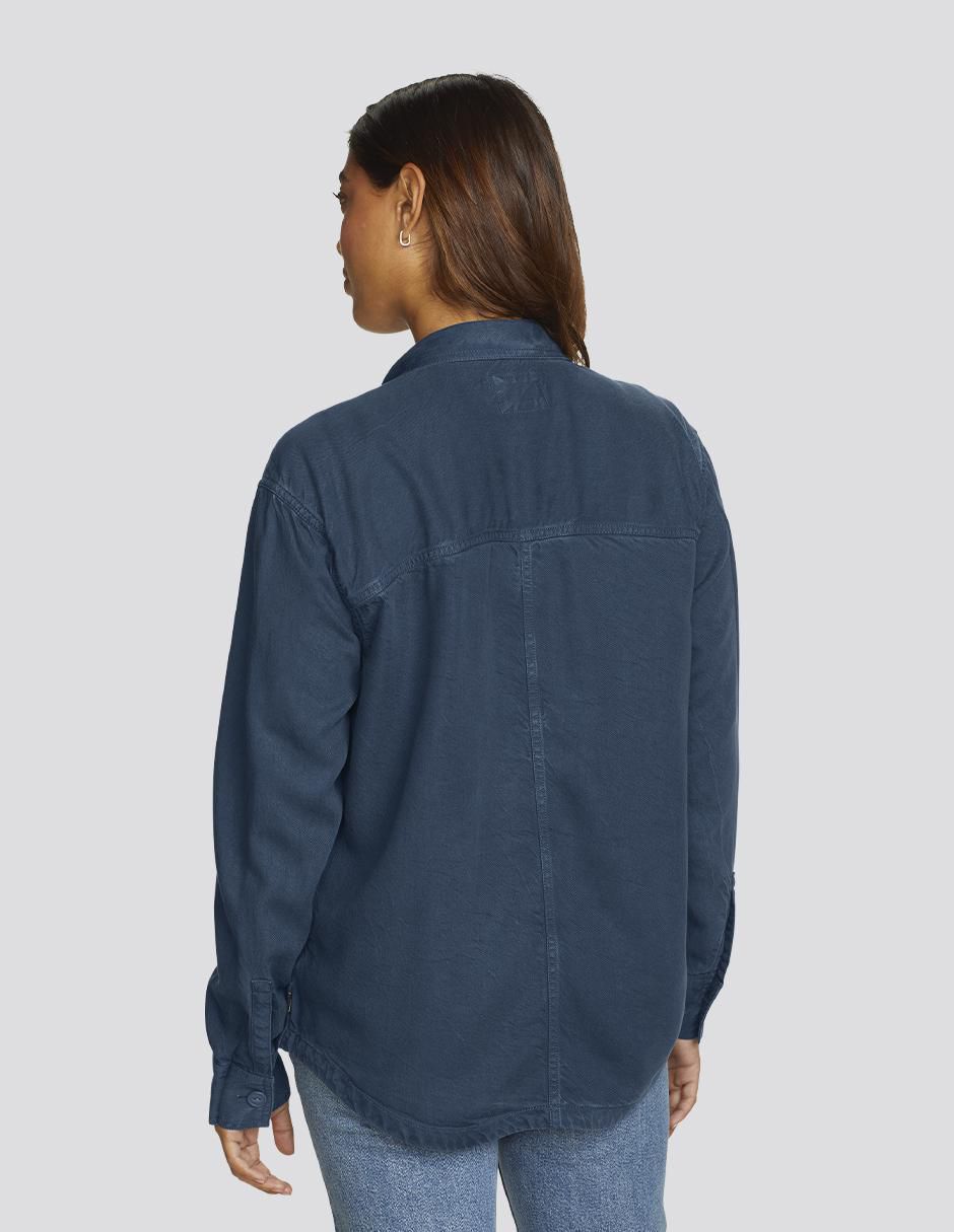Blusa camisera manga larga para mujer