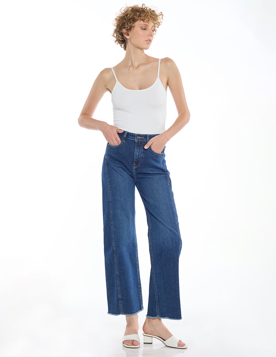 Jeans straight denim para mujer 5