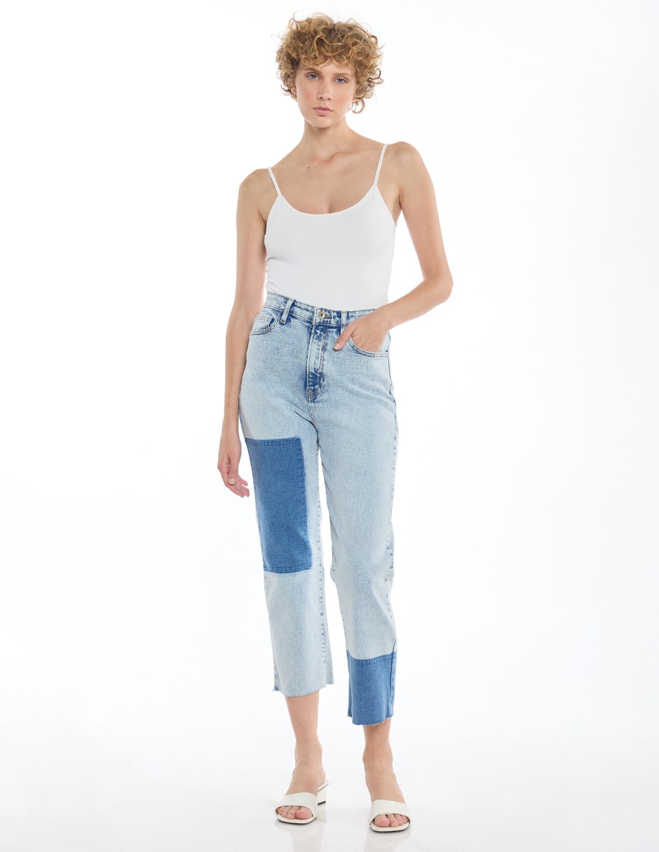 Jeans straight denim para mujer 5
