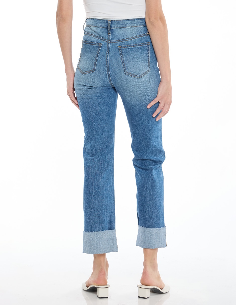 Jeans straight denim para mujer 3
