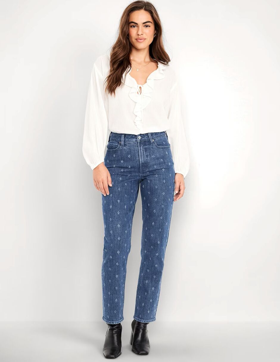 "jeans/jegging/jeans jogger" regular straight 834107-000 "corte" cintura "para mujer" 3