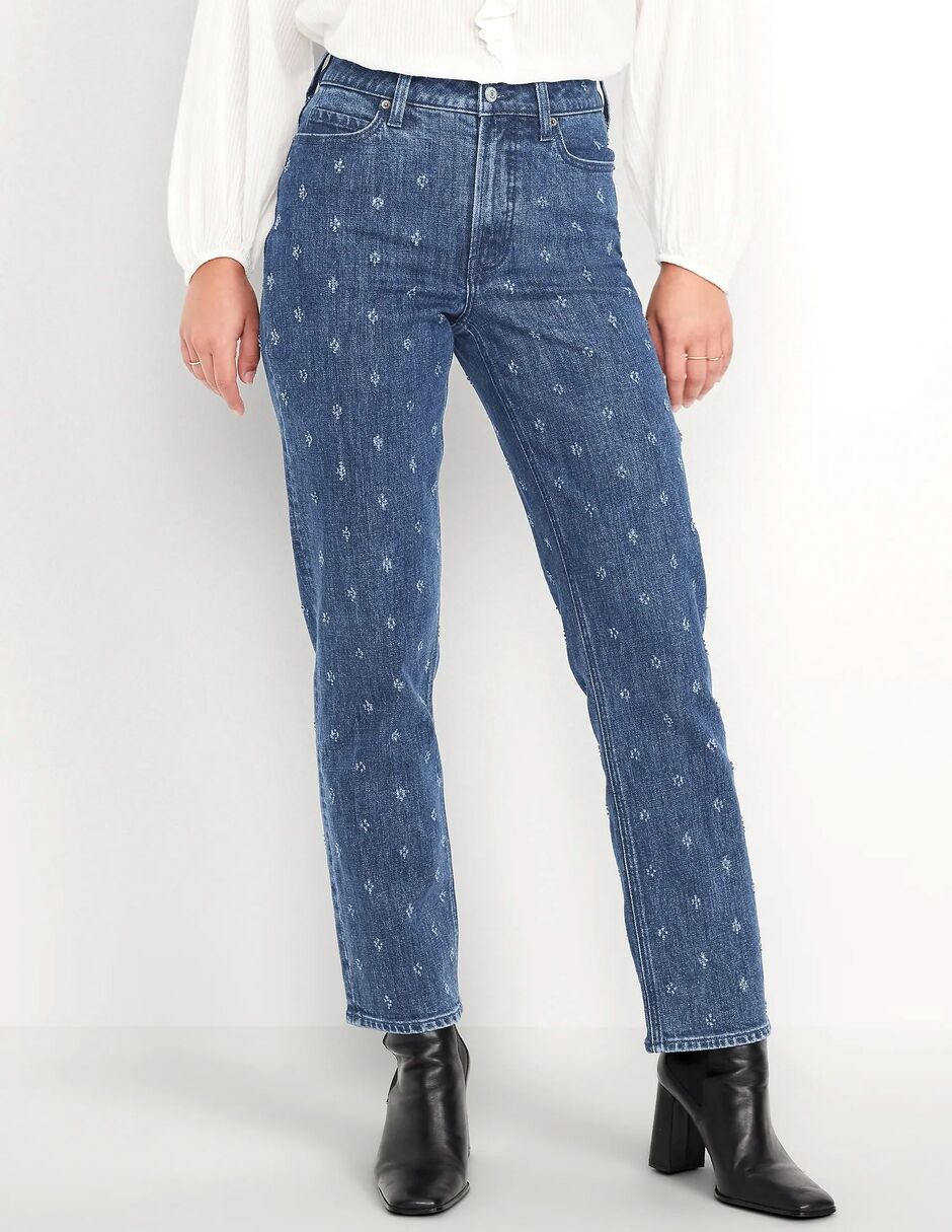 "jeans/jegging/jeans jogger" regular straight 834107-000 "corte" cintura "para mujer" 1