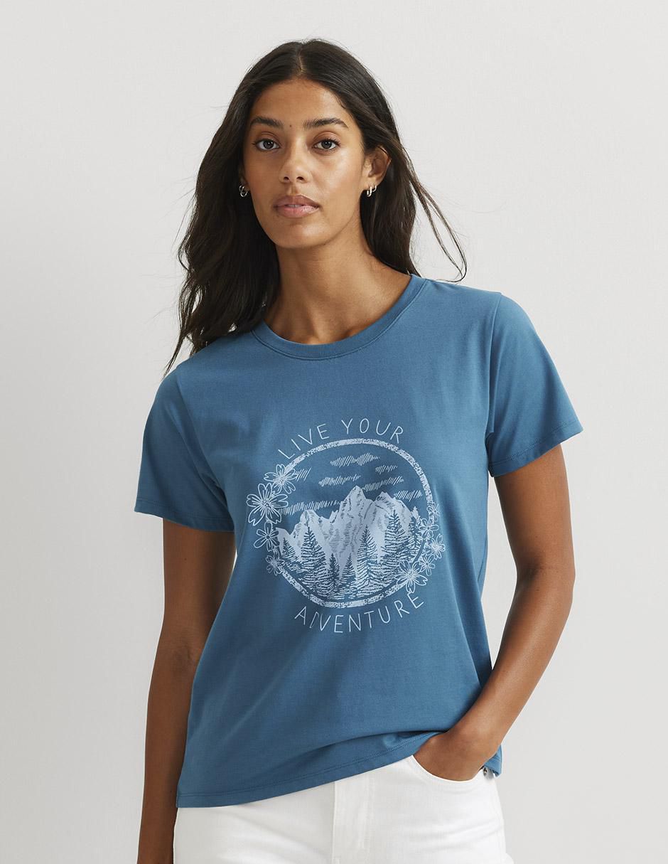 Playera manga corta cuello redondo mujer 1
