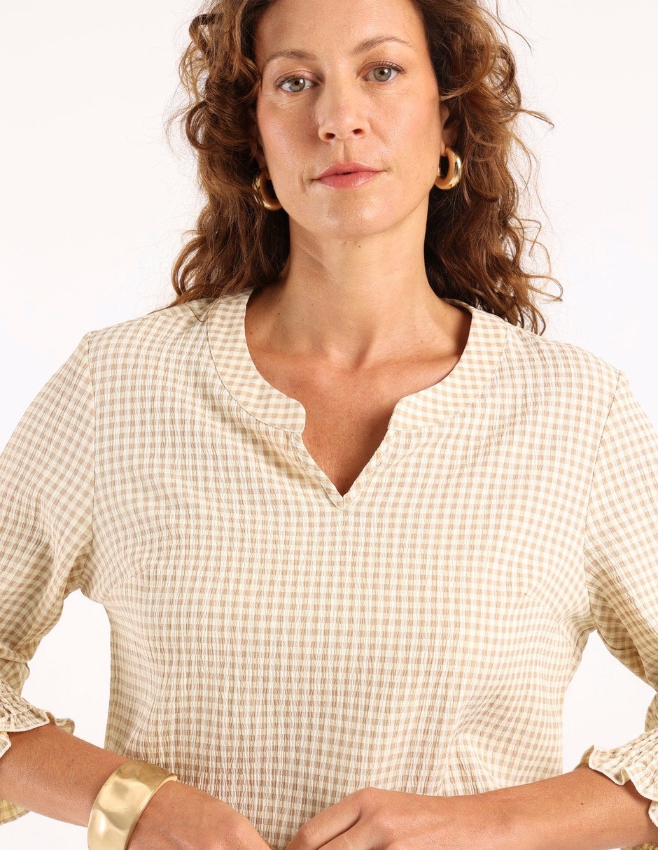 Blusa túnica manga 3/4 para mujer