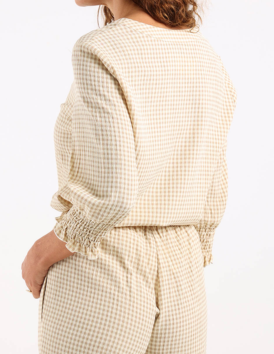 Blusa túnica manga 3/4 para mujer