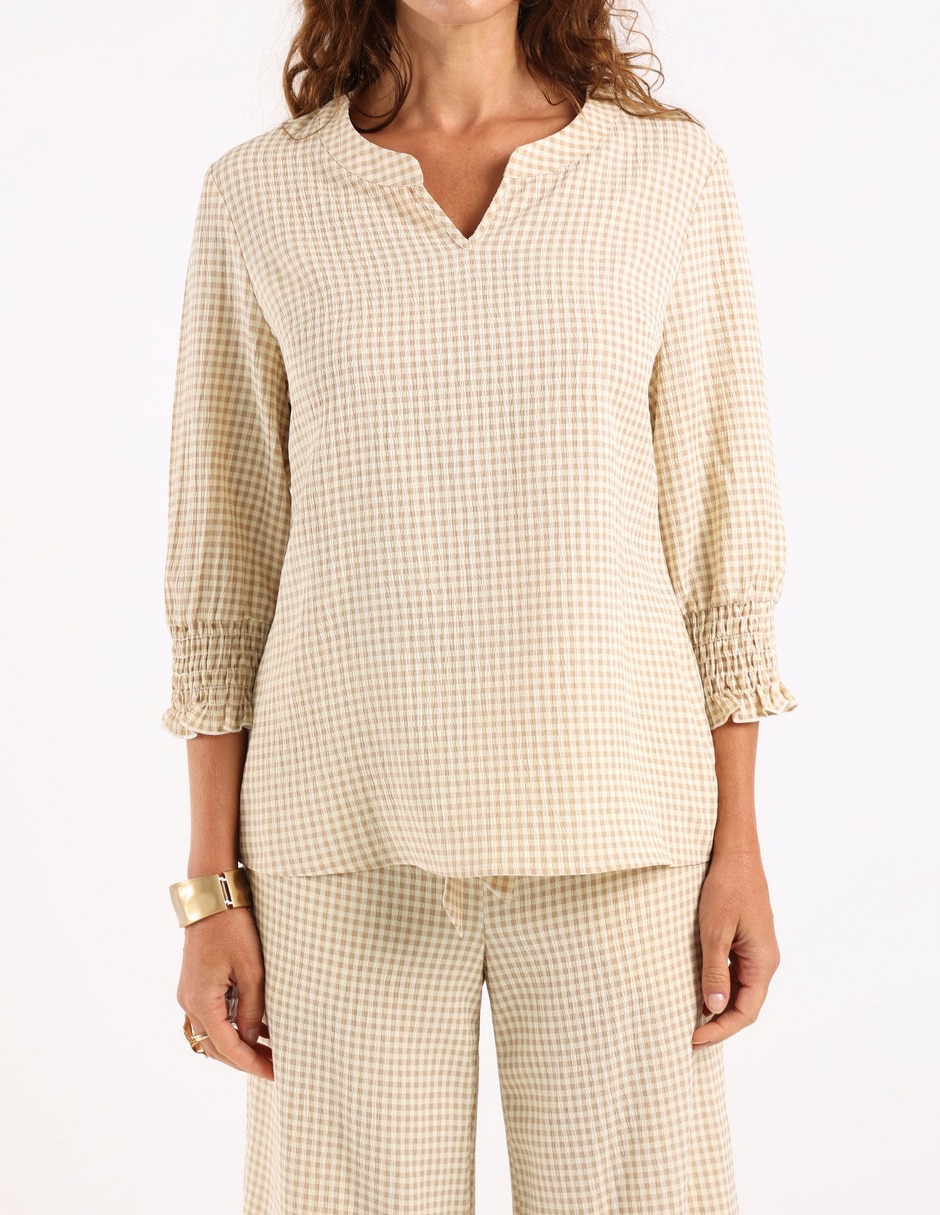 Blusa túnica manga 3/4 para mujer