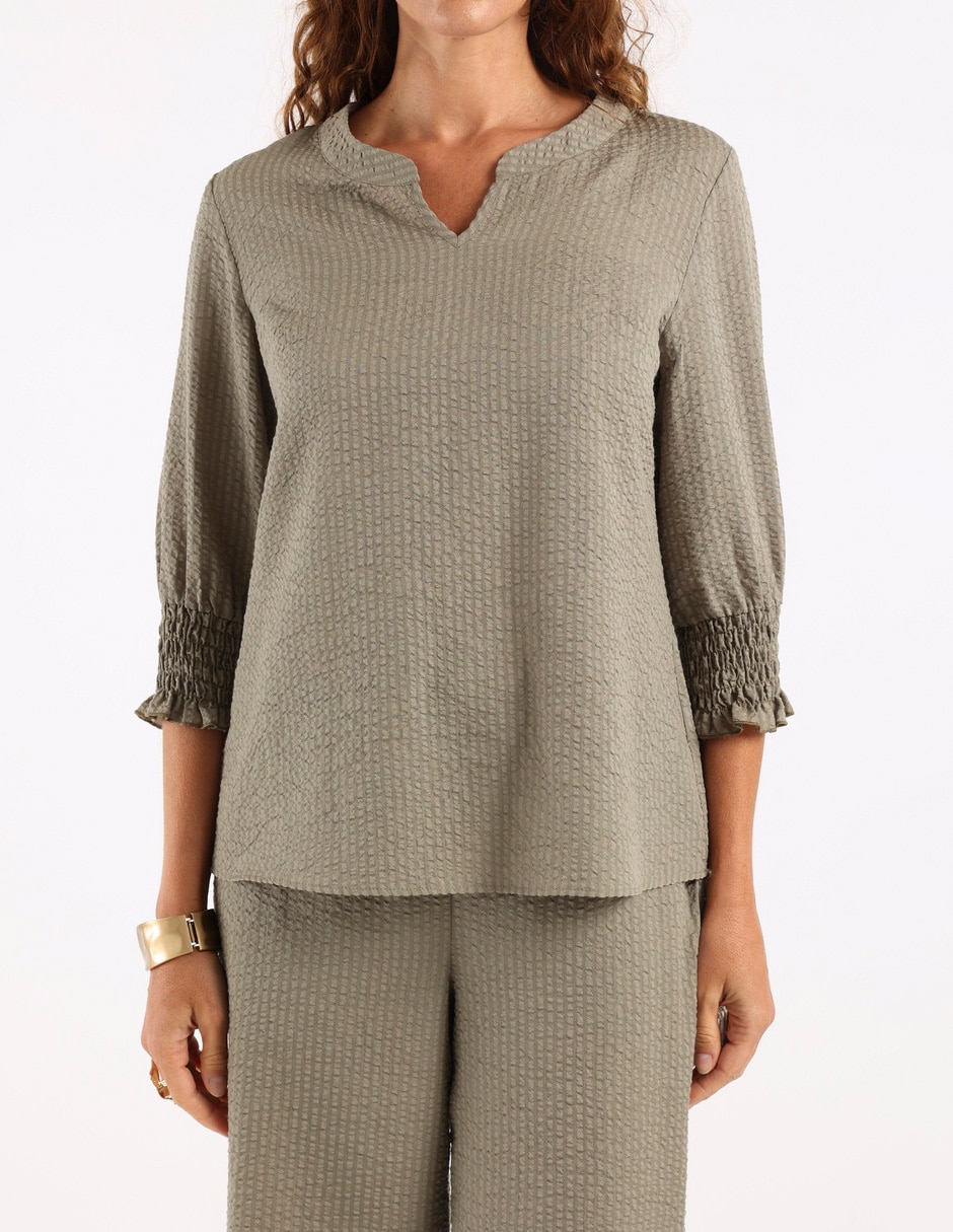 Blusa túnica manga 3/4 para mujer