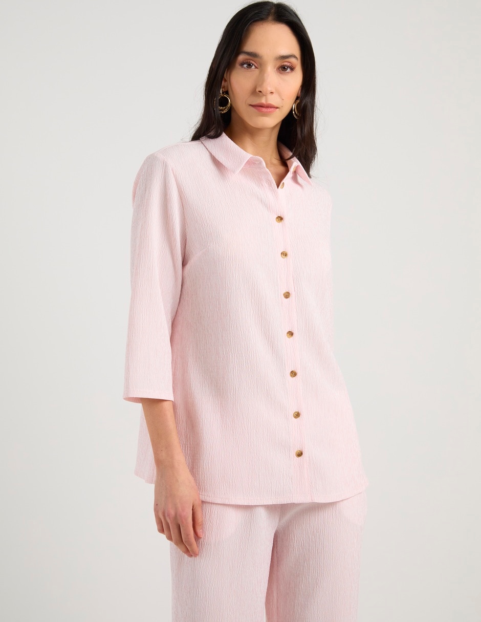 Blusa camisera Lieb manga 3/4 para mujer