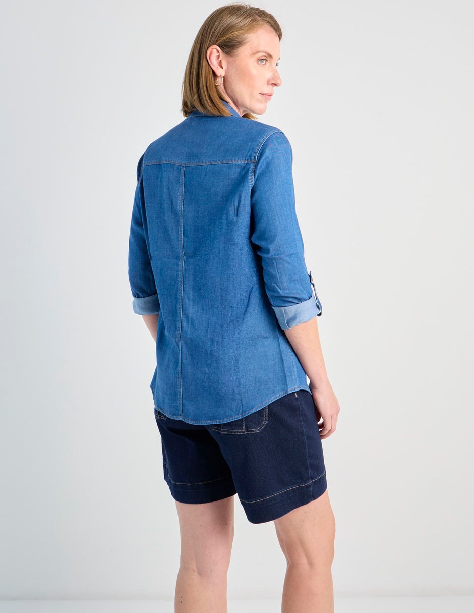 Blusa camisera manga larga para mujer 2