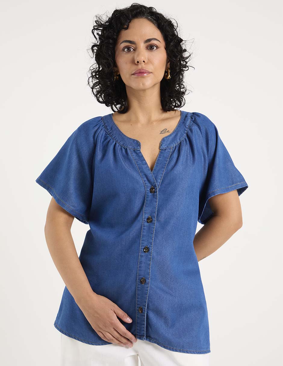 Blusa manga corta para mujer