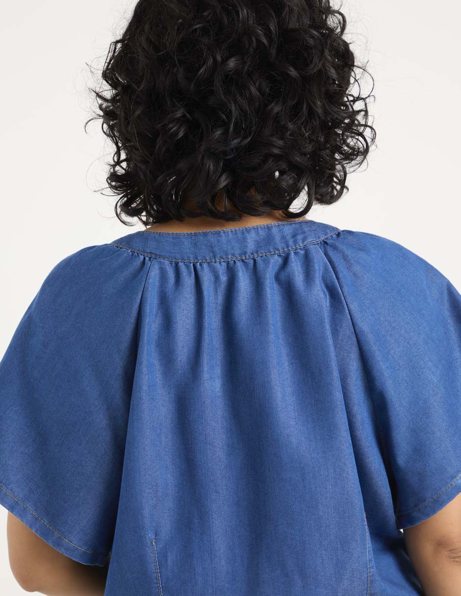 Blusa manga corta para mujer