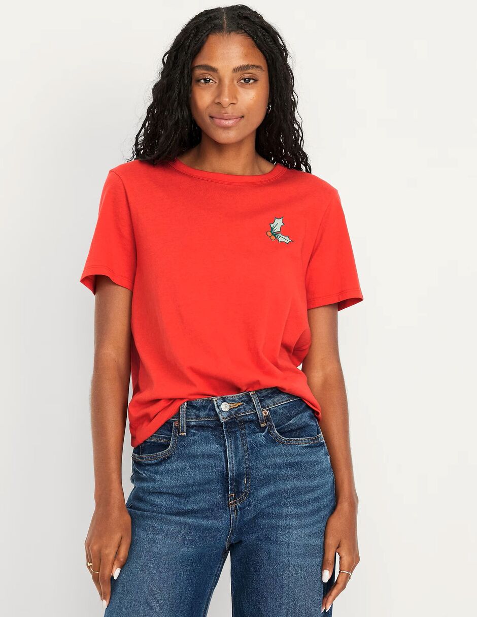 Playera manga corta cuello redondo para mujer 1