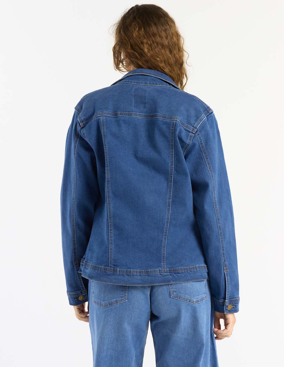 Chamarra casual Lieb de mezclilla para mujer