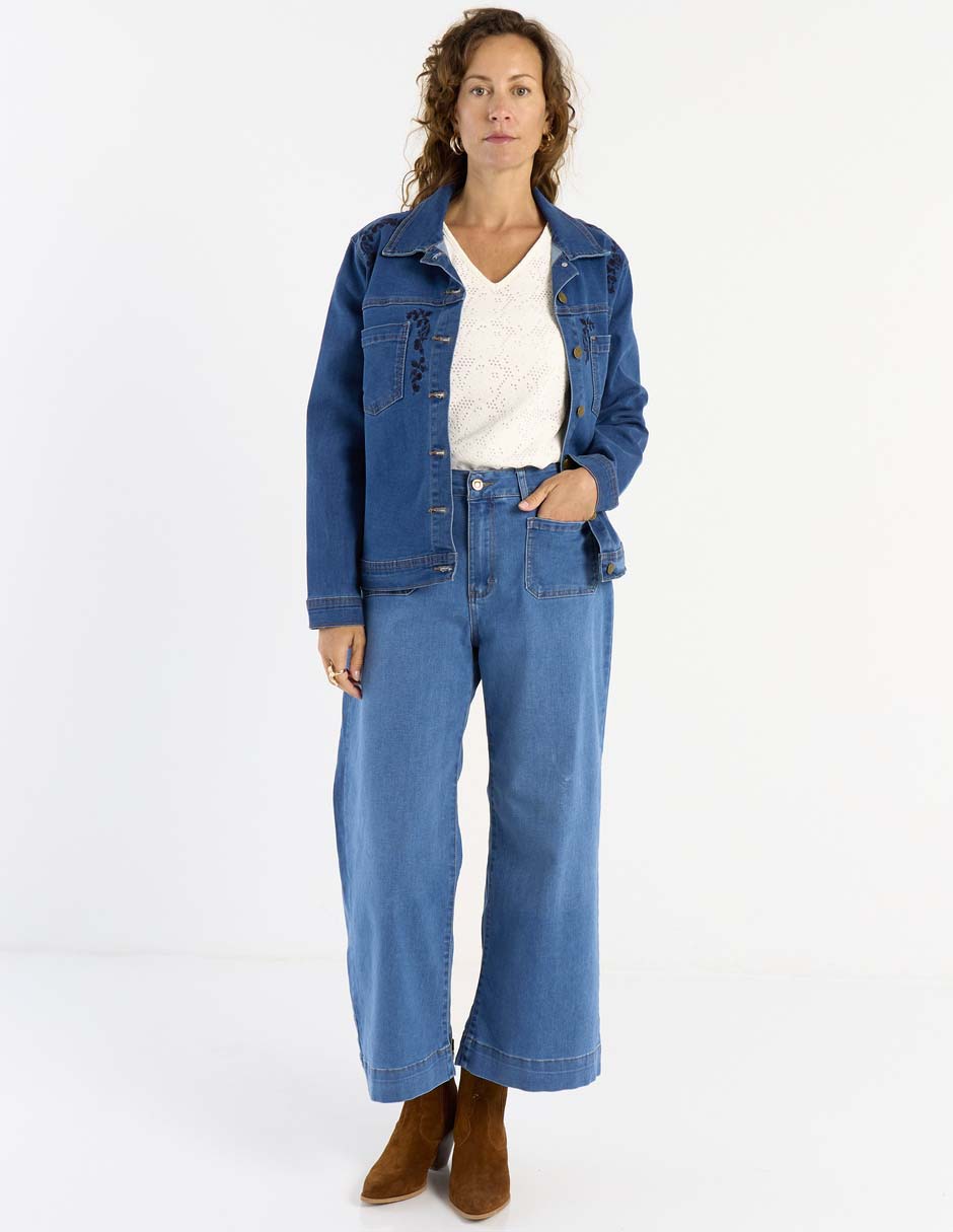 Chamarra casual Lieb de mezclilla para mujer