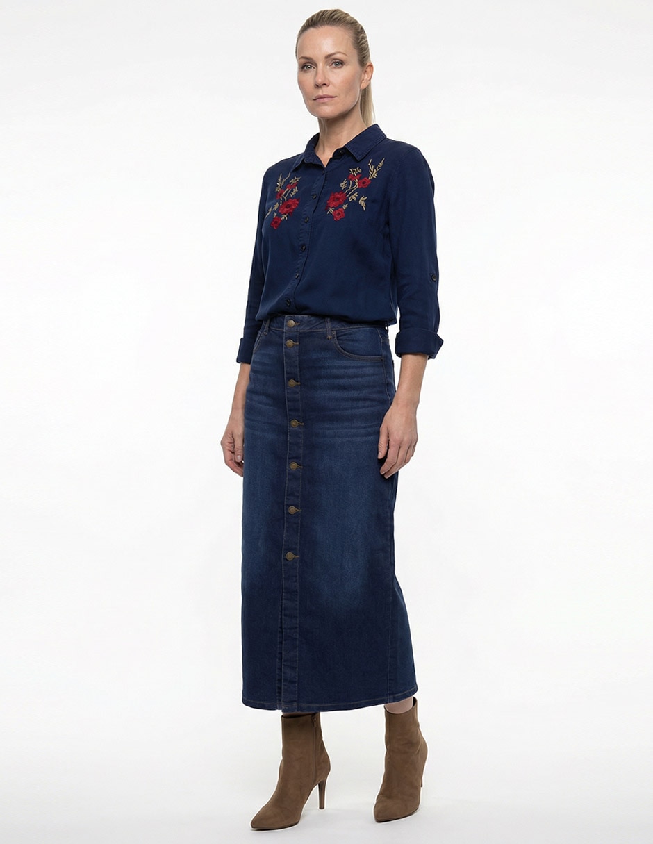 Blusa camisera manga larga para mujer 9