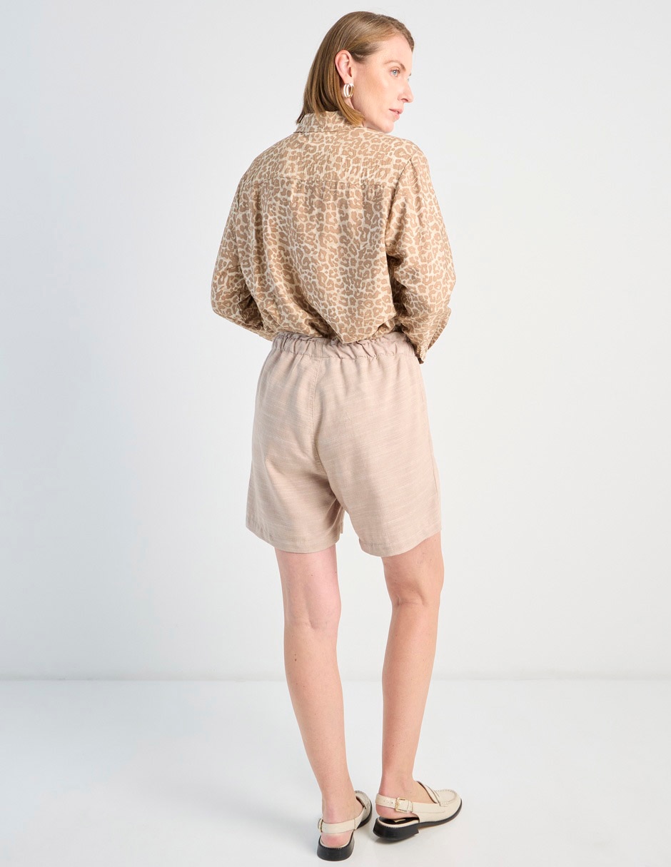 "short/bermuda" "de" lino "para mujer" 2